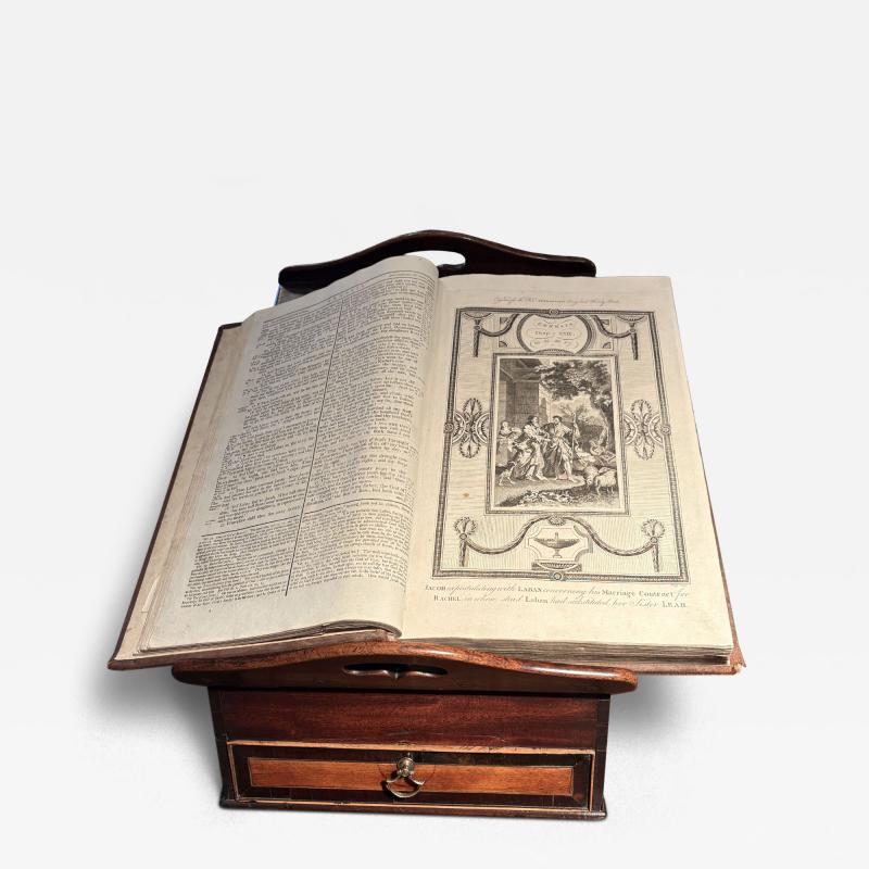 George II Period complete Mahogany and Inlaid Bible Box