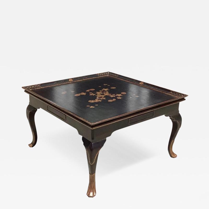 George II Style Burton Ching Black Chinoiserie Coffee Cocktail Table
