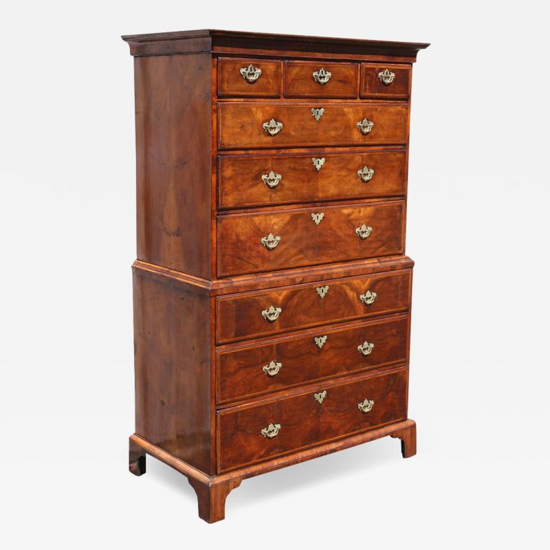 George II Walnut Chest on Chest