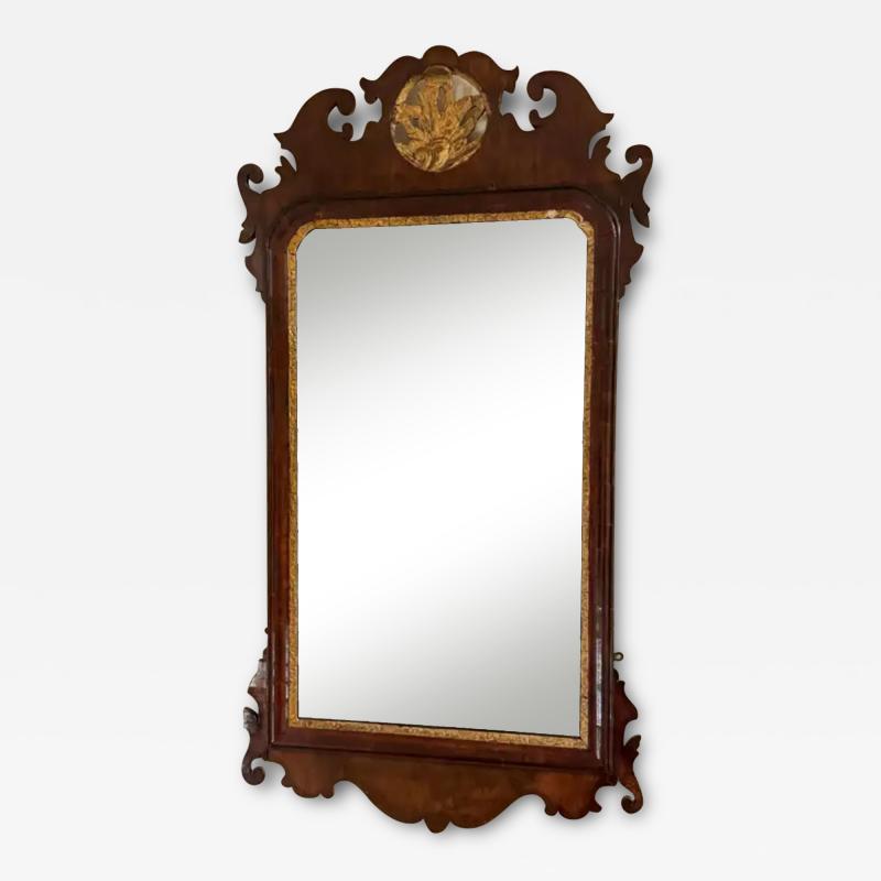 George II Walnut Parcel Gilt Wall Mirror