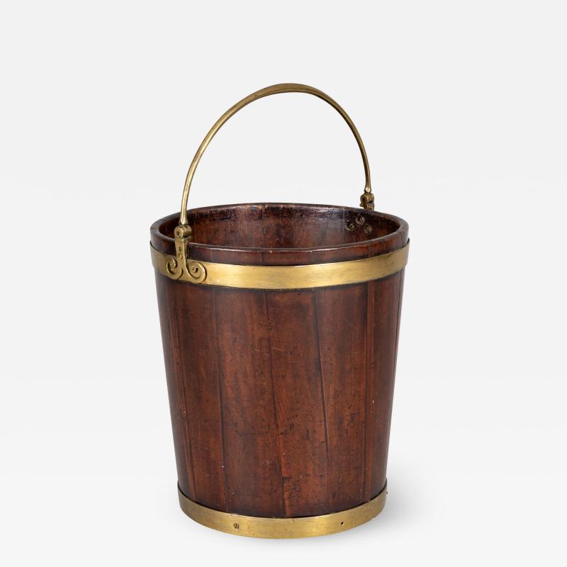 George III Brass Banded Mahogany Peat Bucket