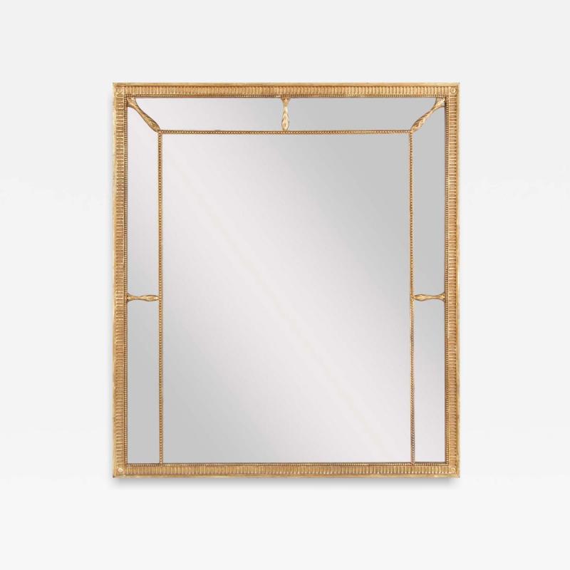 George III Giltwood Segmented and Beaded Rectangular Mirror