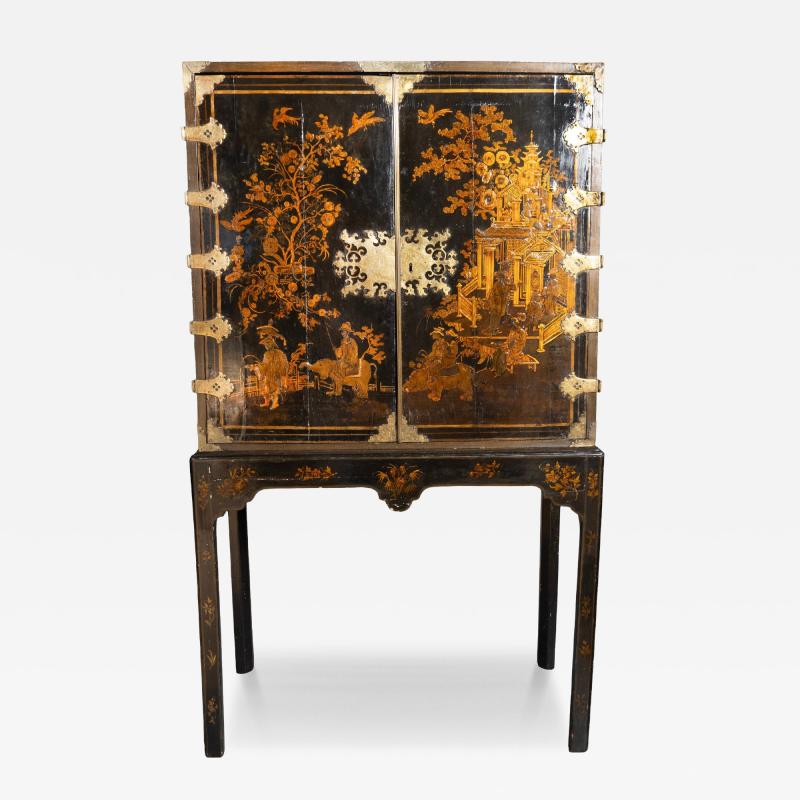 George III Japanned Cabinet On Stand
