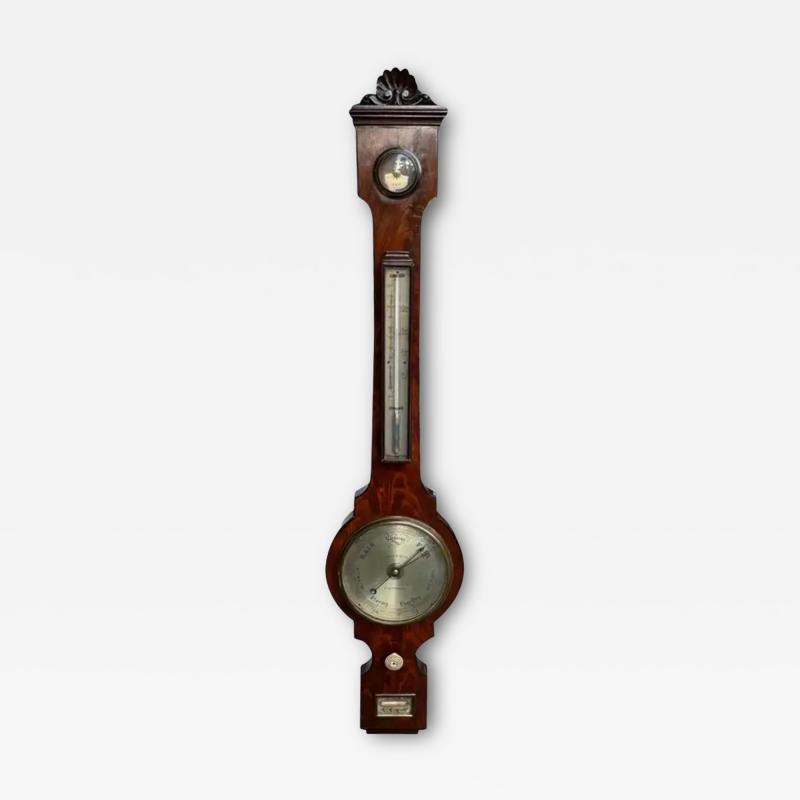 George III Mahogany Banjo Barometer Edinburgh