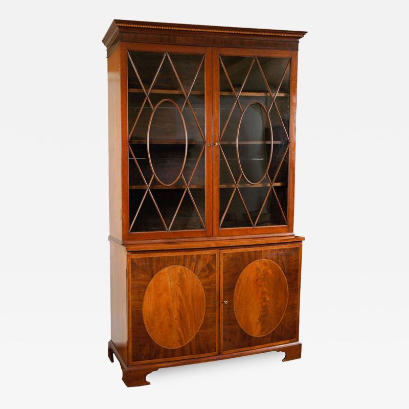 George III Mahogany Bookcase Cabinet c 1785