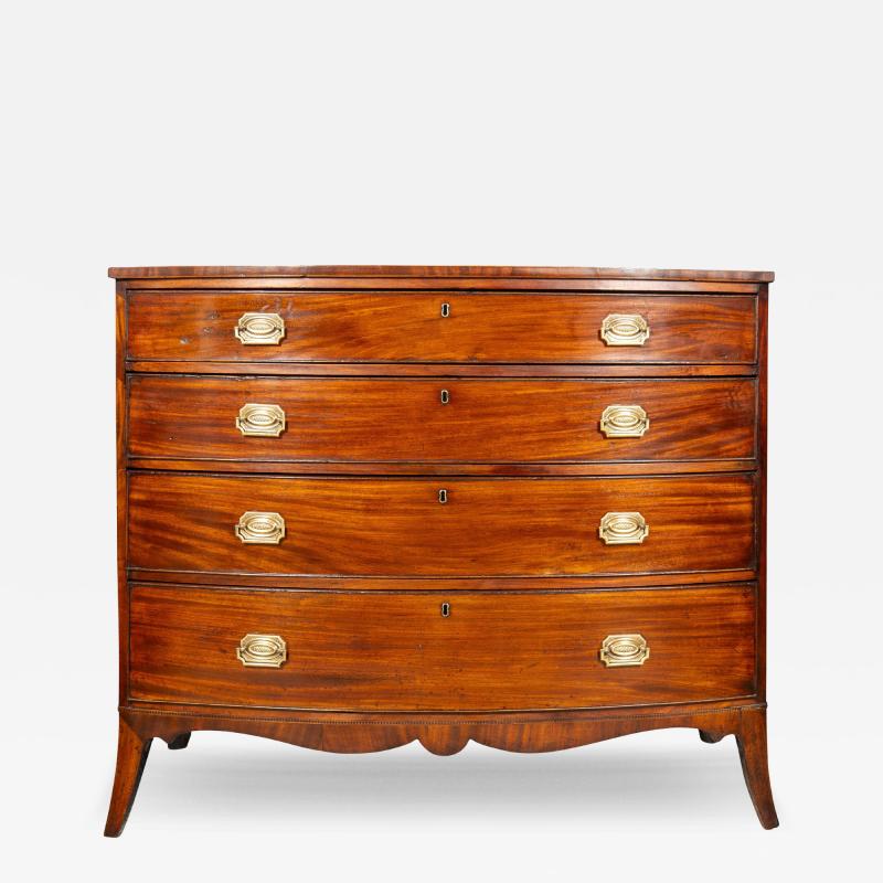 George III Mahogany Bowfront Chest Of Drawers