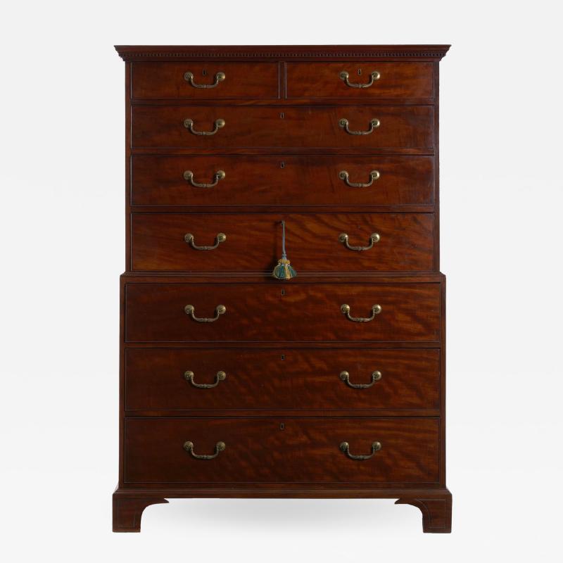 George III Mahogany Chest on Chest of Drawers England circa 1800