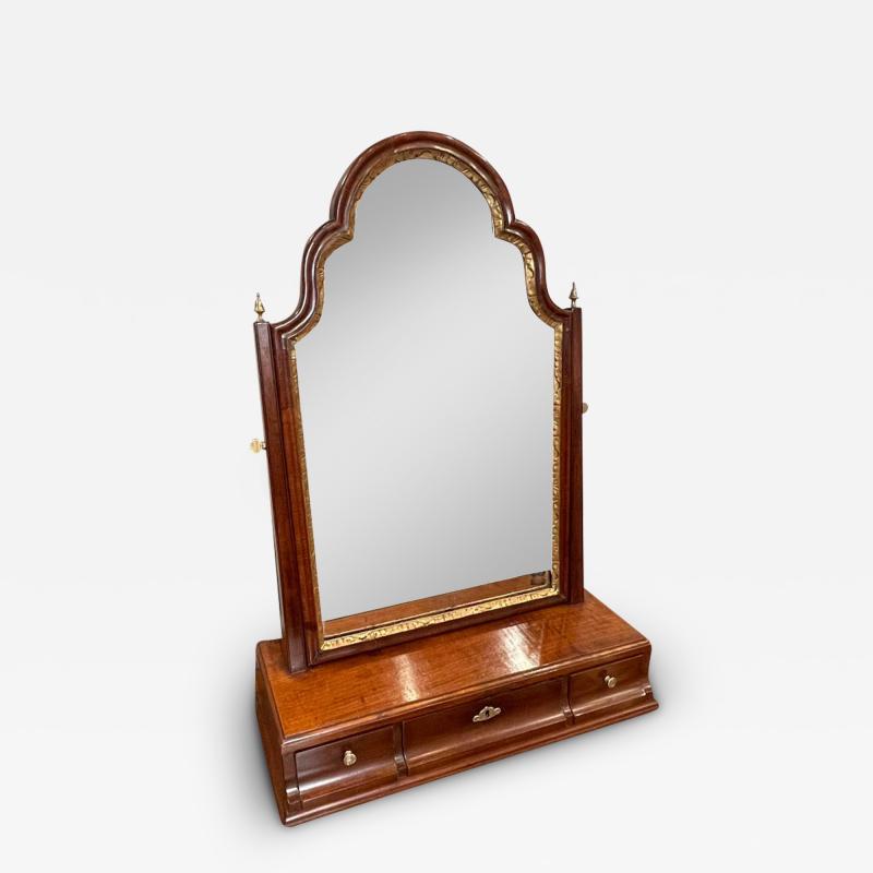 George III Mahogany Parcel Gilt Dressing Mirror