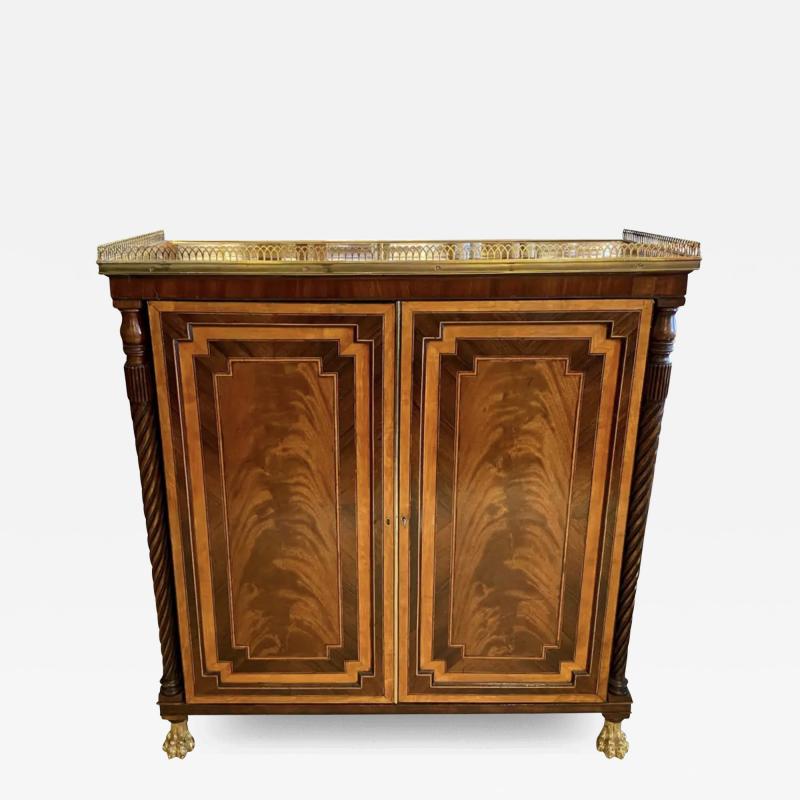 George III Mahogany and Satinwood Book Cabinet