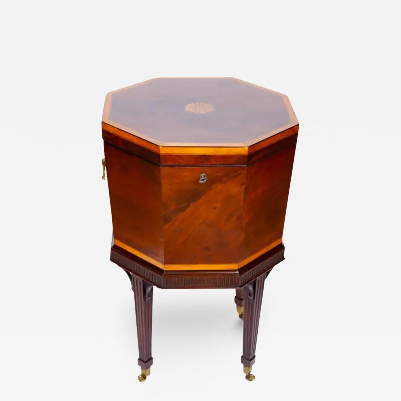 George III Mahogany and Satinwood Inlaid Cellarette