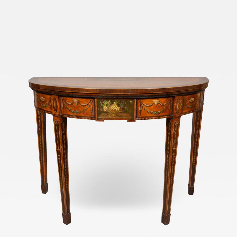 George III Painted Satinwood Games Table