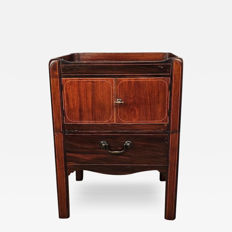 George III Period Inlaid Mahogany Commode with Boxwood Stringing circa 1790