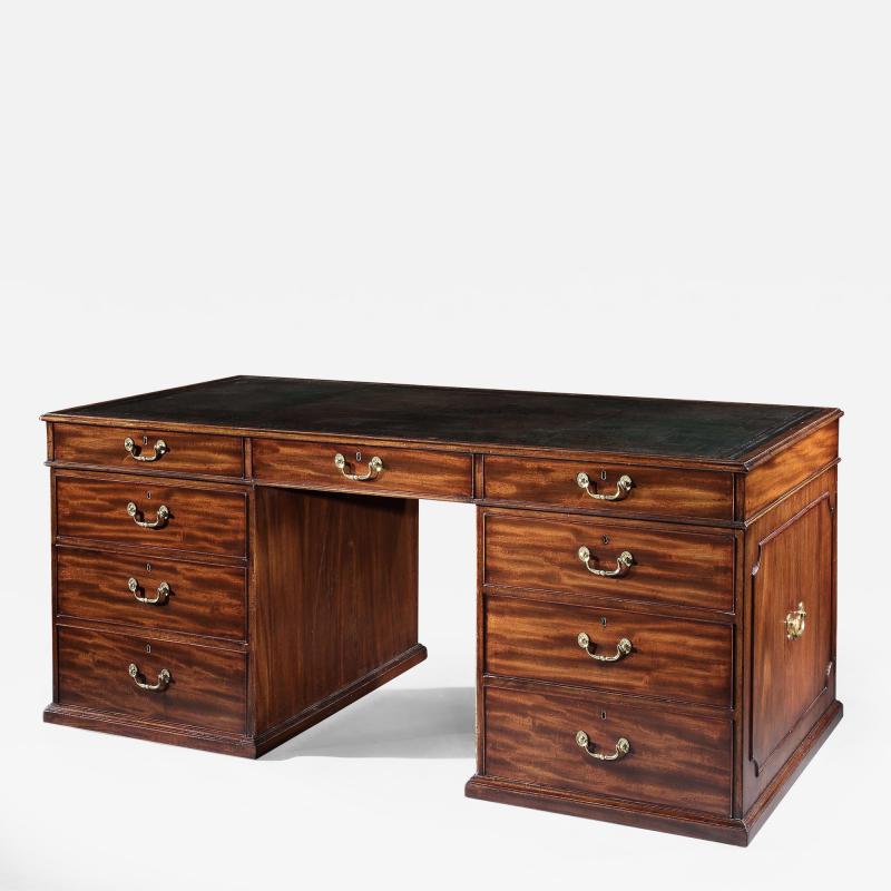 George III Period Mahogany Partners Desk