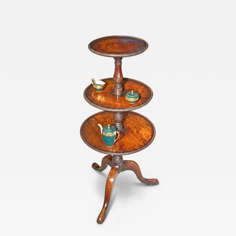 George III Period Mahogany three tier Dumb Waiter