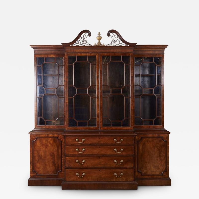 George III Style Breakfront Bookcase