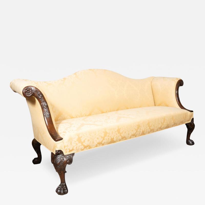 George III Style Camel Back Mahogany Sofa