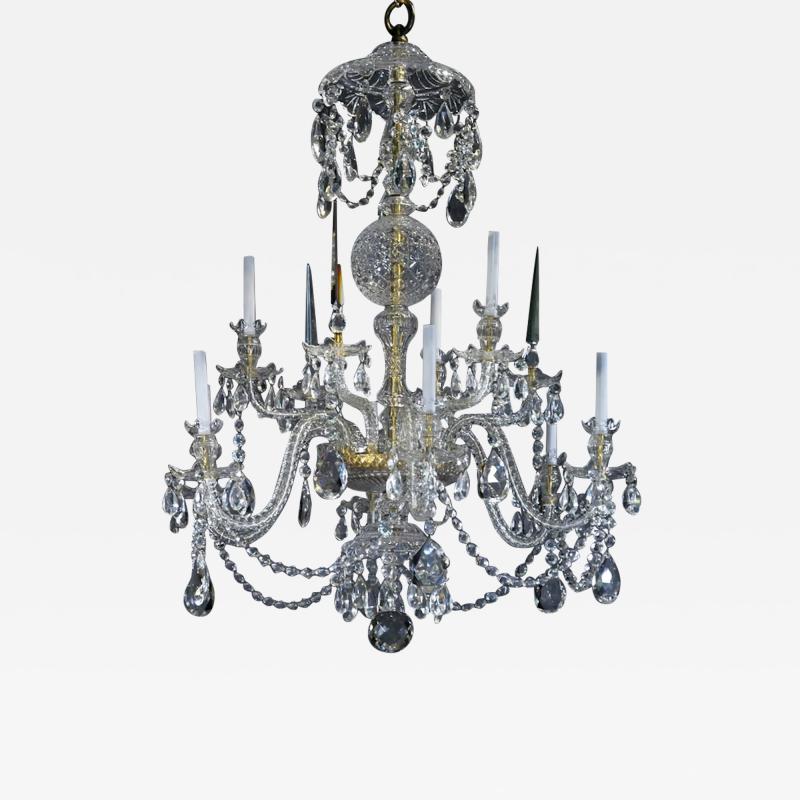 George III Style Cut Crystal Chandelier