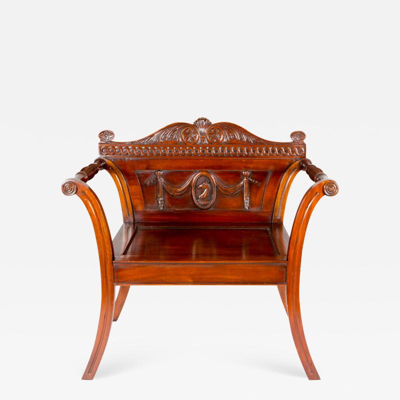 George III Style Mahogany Hall Chair