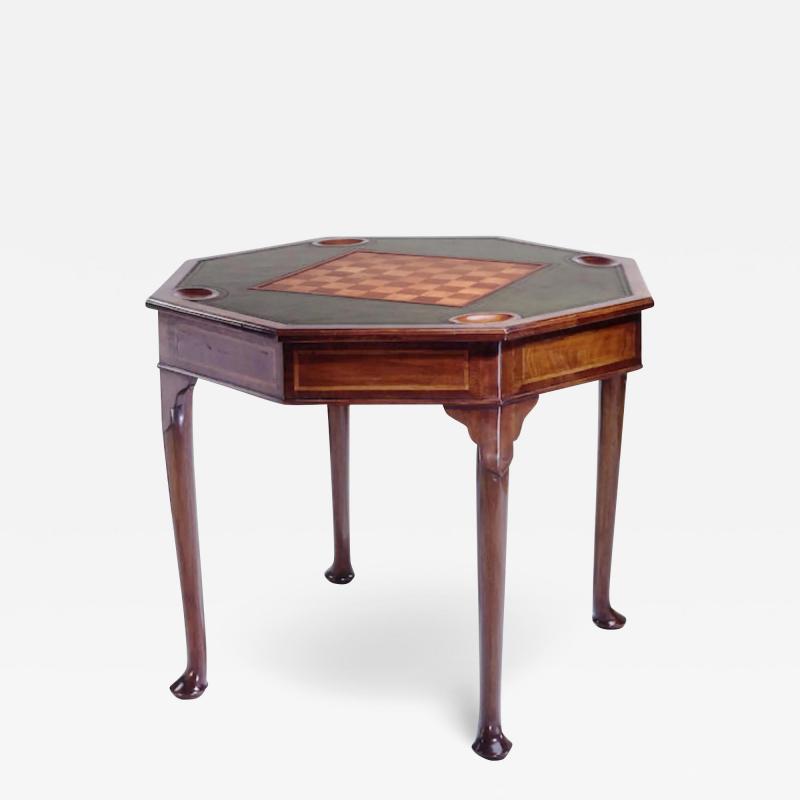 George III Style Octogon Shaped Mahogany Game Table