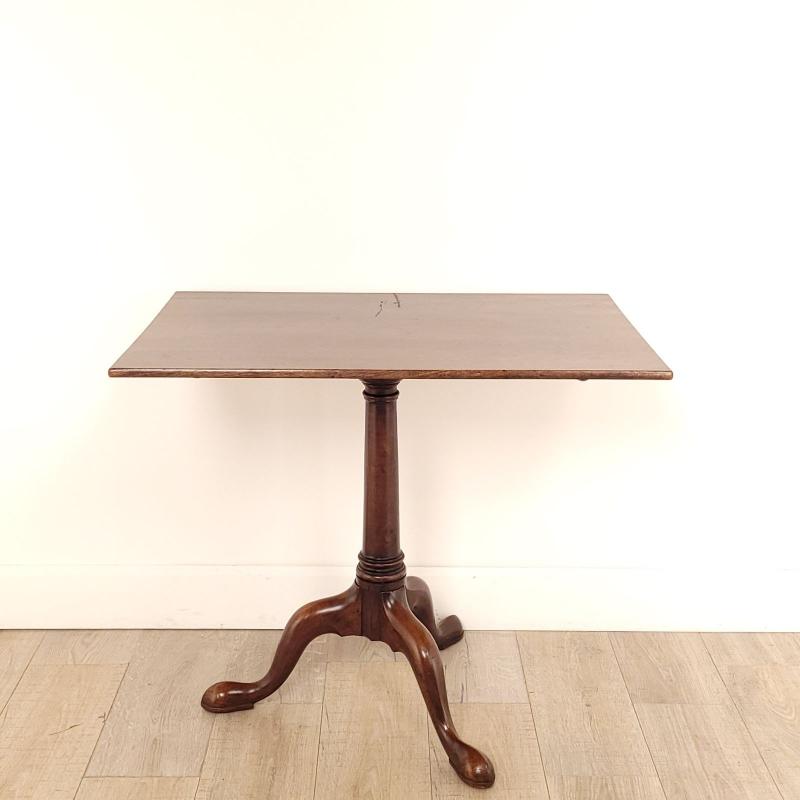 George III Tilt Top Mahogany Rectangular Tea Table, circa 1790