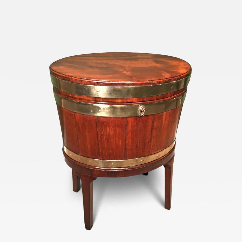 George III period Mahogany and Brass Oval Wine Cooler on stand