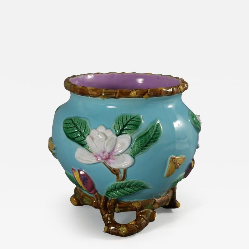 George Jones Majolica Magnolia Cache Pot