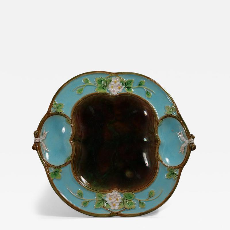 George Jones Majolica Strawberry Serving Dish