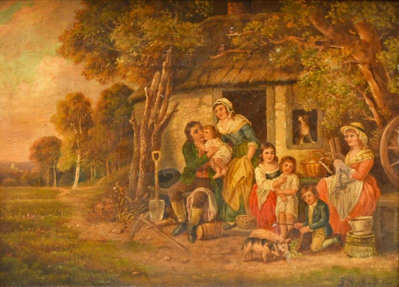 George Morland Farmhouse with Family work after George Morland 