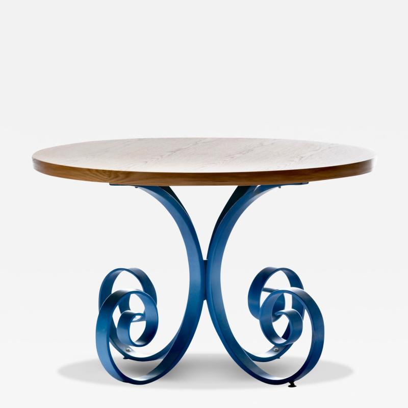 George Mulhauser Plycraft Oak Blue Lacquer Sultana Table by George Mulhauser c 1950s