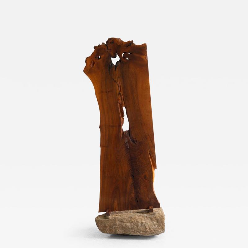 George Nakashima George Nakashima English Walnut Free Edge Room Divider on Granite Base 1955