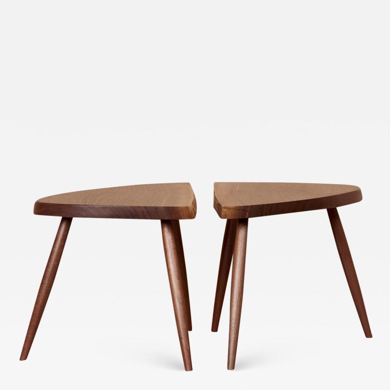 George Nakashima Pair of Nakashima Studio Mira Nakashima Wepman Side Tables in Walnut US 2021