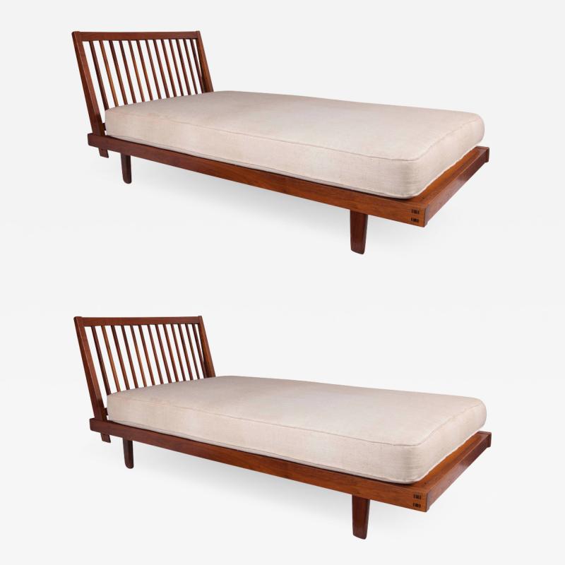 George Nakashima Pair of Slat Back Daybeds