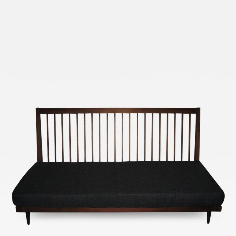 George Nakashima Settee with Charcoal Silk Cushion