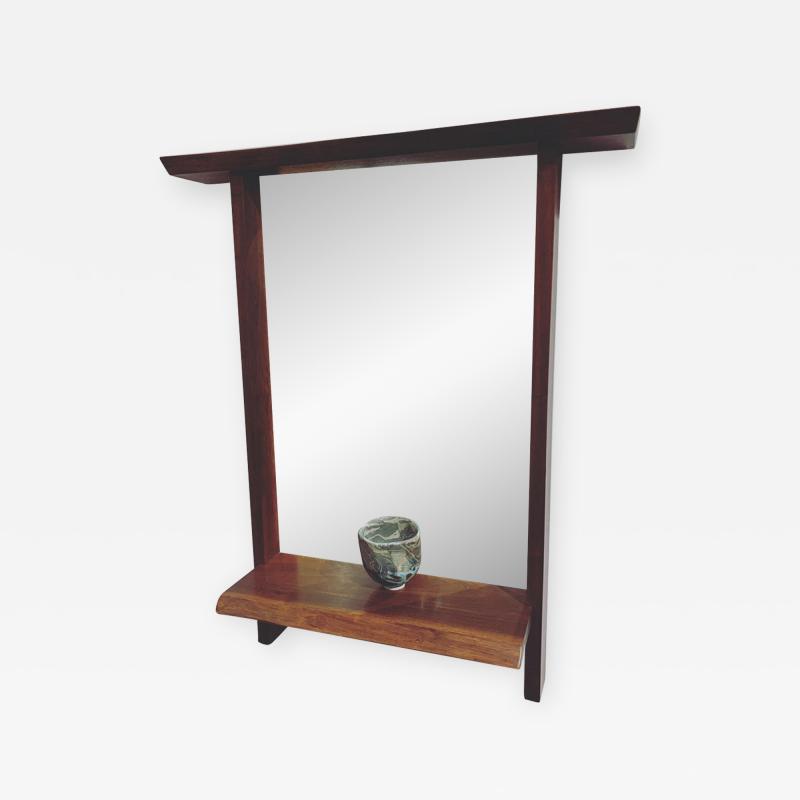 George Nakashima UNIQUE CUSTOM MIRROR WITH CONSOLE SHELF 1963