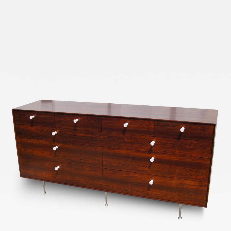 George Nelson Early Thin Edge Ten Drawer Rosewood Dresser by George Nelson for Herman Miller