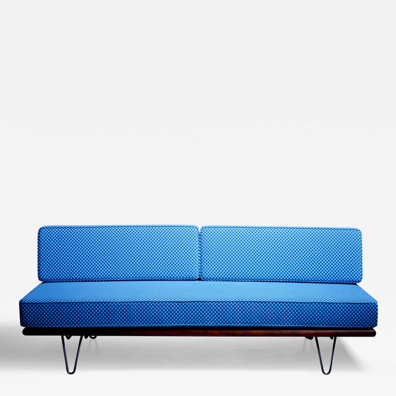 George Nelson George Nelson Daybed Sofa in Blue Checker Reupholstery by Alexander Girard