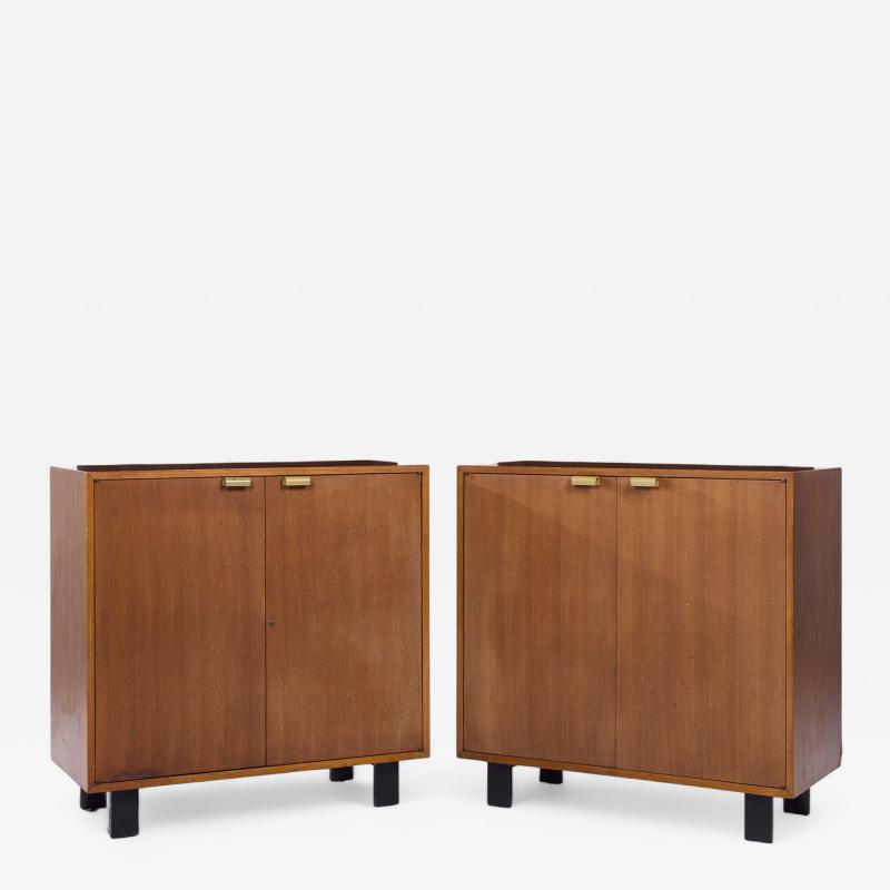 George Nelson George Nelson for Herman Miller Basic Series Walnut Two Door Cabinet Pair