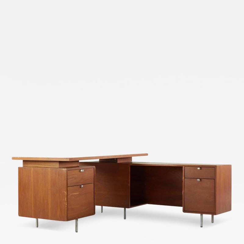 George Nelson George Nelson for Herman Miller Mid Century Walnut Corner Executive Desk