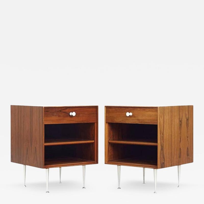 George Nelson George Nelson for Herman Miller Rosewood Thin Edge Nightstands Pair