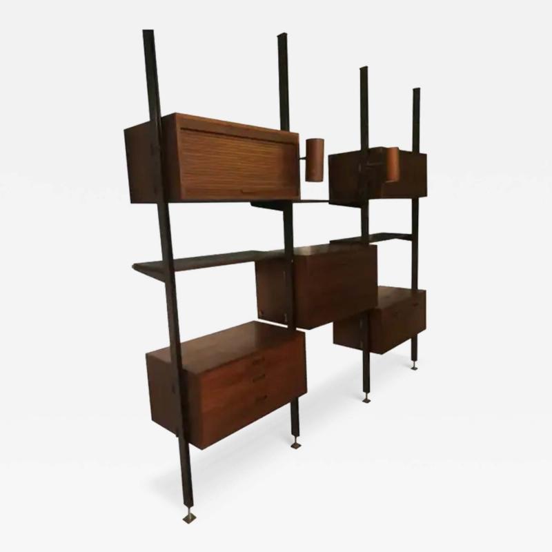 George Nelson Magnificent George Nelson 3 Bay Walnut Omni Wall Unit Mid Century Modern