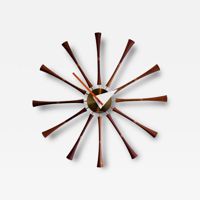 George Nelson Mid Century Modern Spindle Starburst Wall Clock by George Nelson Howard Miller