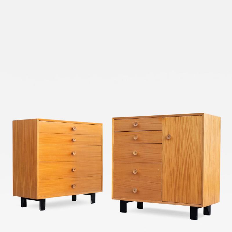 George Nelson Pair George Nelson Herman Miller 5 Drawer Chests Door Primavera Basic Series