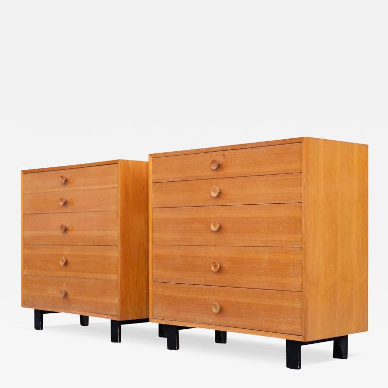 George Nelson Pair of George Nelson for Herman Miller 5 Drawer Chests Primavera Basic Series