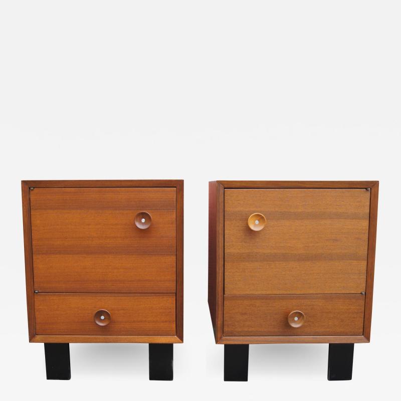 George Nelson Pair of Walnut Nightstands Model 4617 by George Nelson for Herman Miller