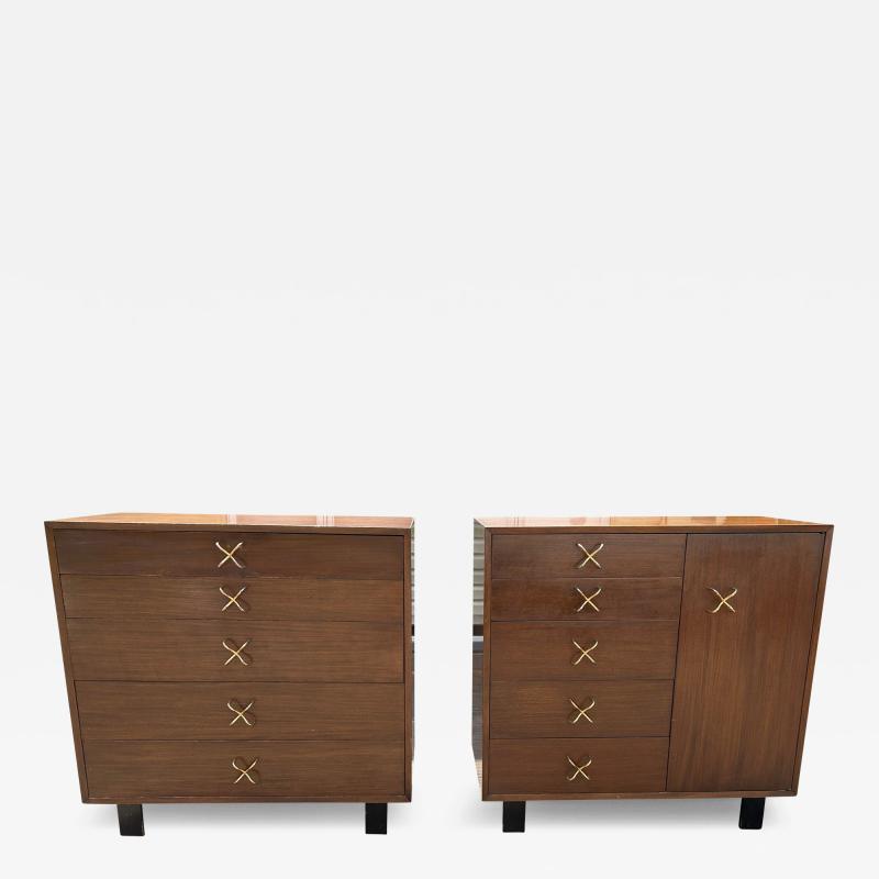 George Nelson Rare Pair George Nelson Primavera Bachelor Chest Cabinet Mid Century X Pulls