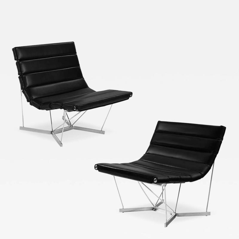 George Nelson Rare Pair of Cantenary Chairs by George Nelson for Herman Miller