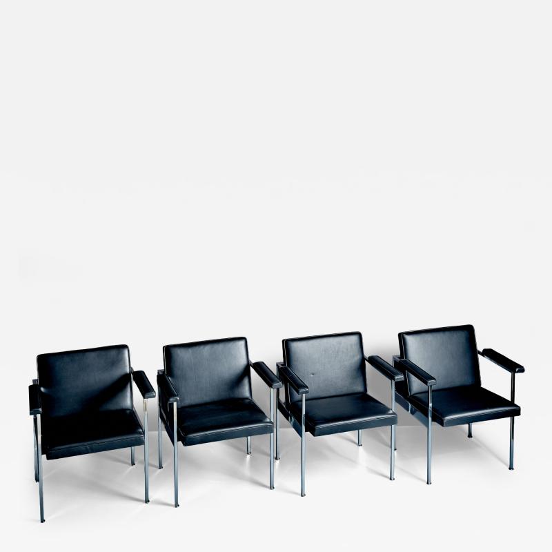 George Nelson Set of Four Paddle Armchairs by George Nelson for Herman Miller