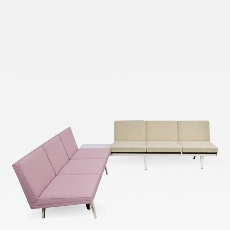 George Nelson Two Tone Steel Frame Sofa Set by George Nelson