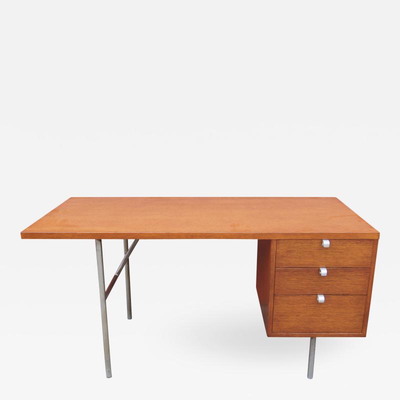 George Nelson Walnut and Steel Desk by George Nelson for Herman Miller