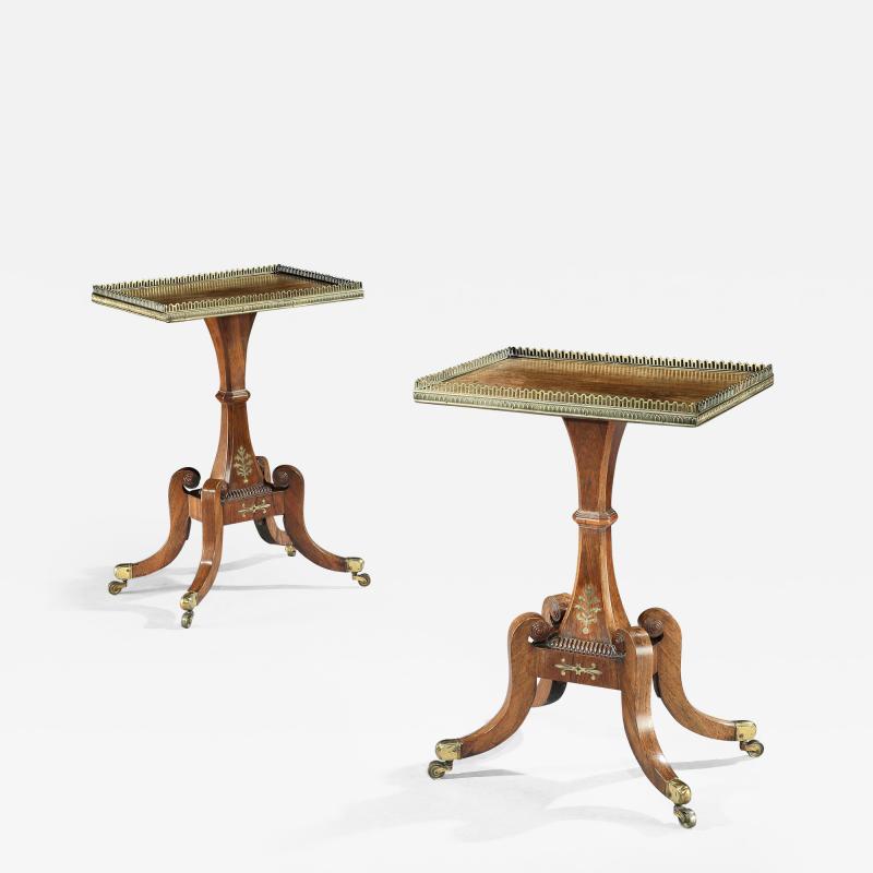 George Oakley Pair of Pure Regency Rosewood Occassional Side Tables